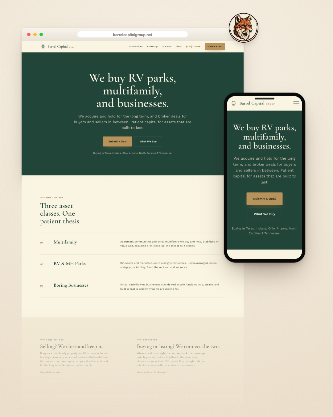 Website RankGrid built for a real estate investment firm
