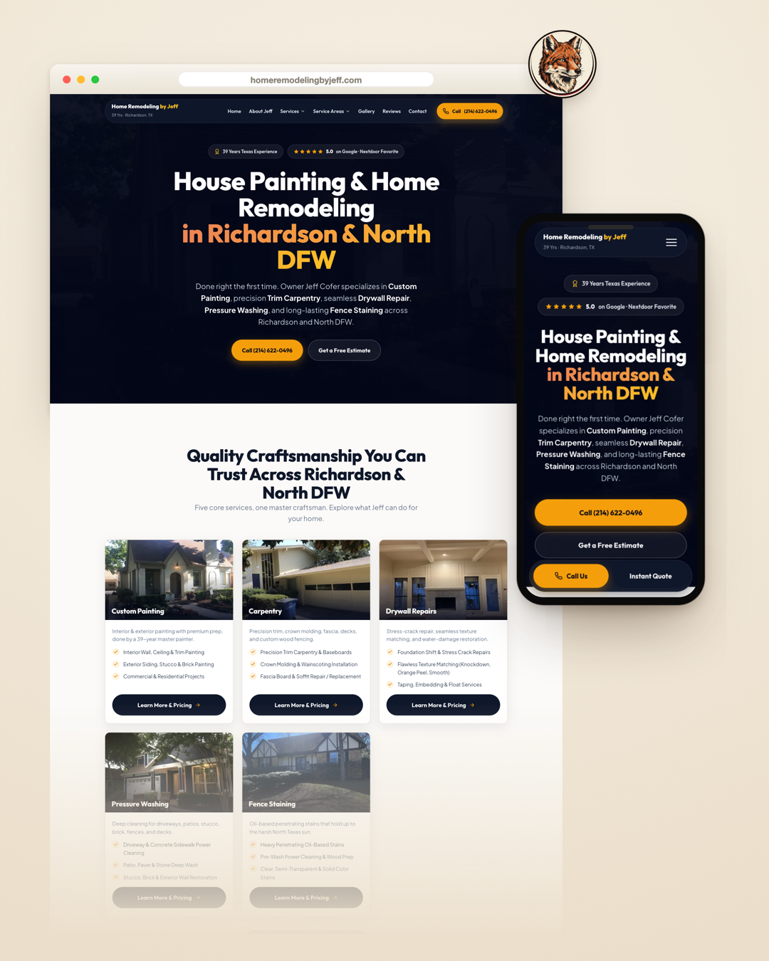 The Home Remodeling by Jeff website built by RankGrid