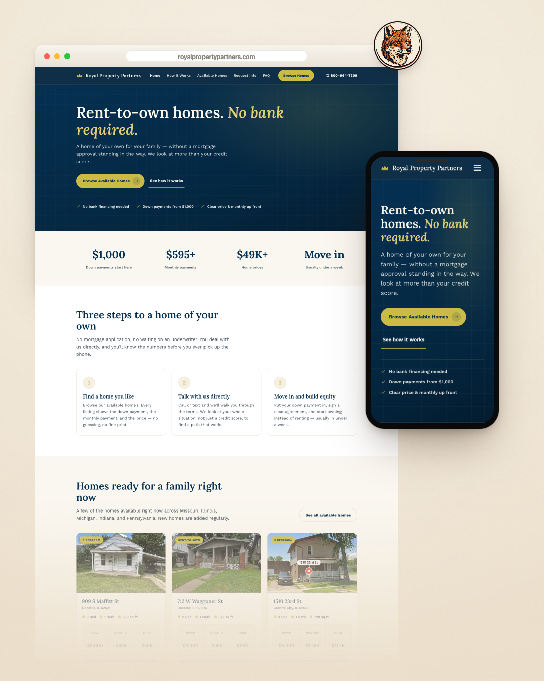 Website RankGrid built for a property investment group